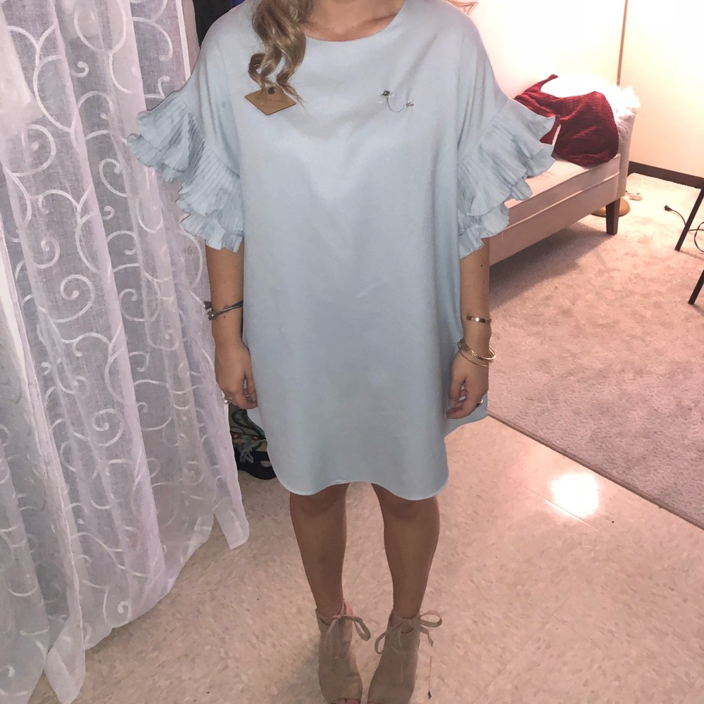 Ruffled sleeves dress